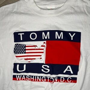 Vtg 90s Bootleg Tommy USA Washington DC Flag T-Shirt Sz L